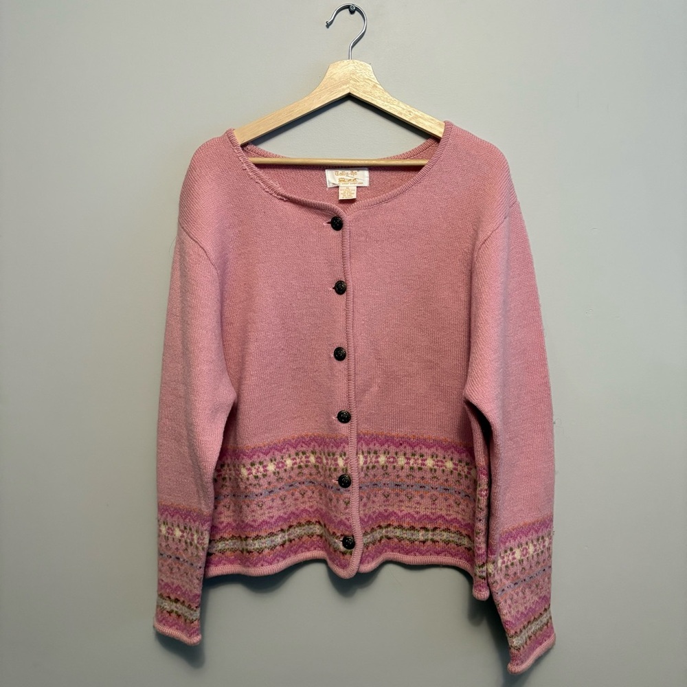 Vintage Tally Ho Cardigan 100% BOILED WOOL Size XL
